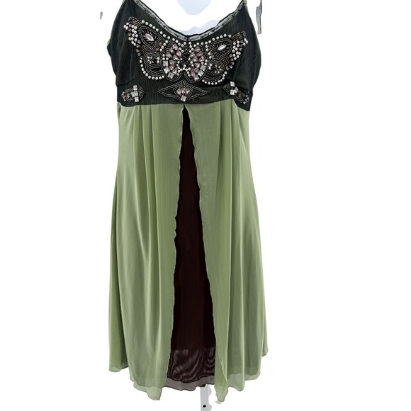 VTG Babydoll Fairy Whimsy Peppe Peluso Embellished Sheer Mesh Mini Dress M - Picture 4 of 11